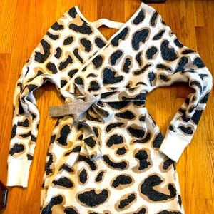 Leopard sweater dress